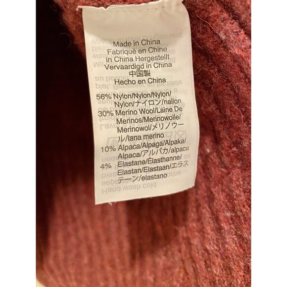 Madewell Wool Alpaca Blend Women's Pullover Burgundy Turtleneck Sweater Small - Picture 8 of 8